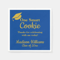 Graduation One Smart Cookie Party Blue Gold Papier