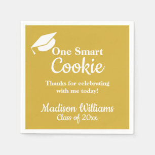 Serviette En Papier Graduation One Smart Cookie Party Gold Papier