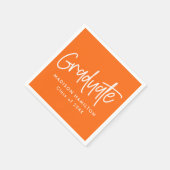Serviette En Papier Graduation Orange de script Preppy (Coin)