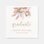 Serviette En Papier Graduation Pampas Floral Grass Neutral Tons Papier (Devant)