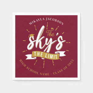 Serviette En Papier Graduation Party 2024 Burgundy Grad Paper