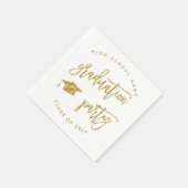 Serviette En Papier Graduation Party Faux Gold Classe Cocktail (Coin)