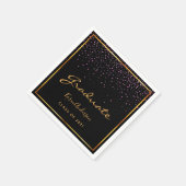 Serviette En Papier Graduation party or noir violet (Coin)