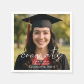 Serviette En Papier Graduation party photo script congrats (Devant)
