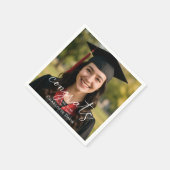 Serviette En Papier Graduation party photo script congrats (Coin)