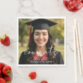 Serviette En Papier Graduation party photo script congrats luncheon (En situation)