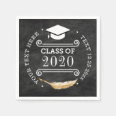 Serviette En Papier Graduation Party Retro Chalkboard Classe de 2020 (Devant)