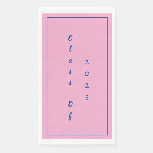 Serviette En Papier Graduation Party Student Class Of 2025 Rose Blue (Devant)