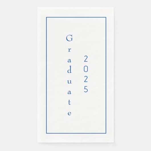 Serviette En Papier Graduation Party Student Graduate 2025 Texte bleu (Devant)