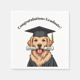 Serviette En Papier Graduation personnalisée mignon Golden Retriever C