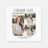 Serviette En Papier Graduation Photo Collage Modern Elegant (Devant)