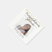 Serviette En Papier Graduation Photo GRATS GRAD Script Confetti (Coin)