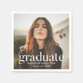 Serviette En Papier Graduation photo raffinée (Devant)