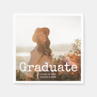 Serviette En Papier Graduation Photo Vintage Typography