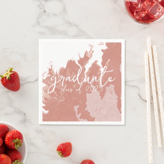 Serviette En Papier Graduation Pink Mable (En situation)