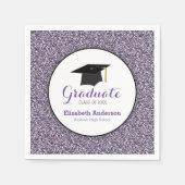 Serviette En Papier Graduation Purple Faux Parties scintillant (Devant)