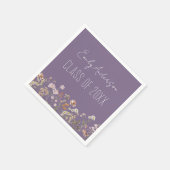 Serviette En Papier Graduation Purple Fleur sauvage Boho Grad (Coin)