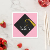 Serviette En Papier Graduation rose (En situation)