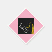 Serviette En Papier Graduation rose (Coin)