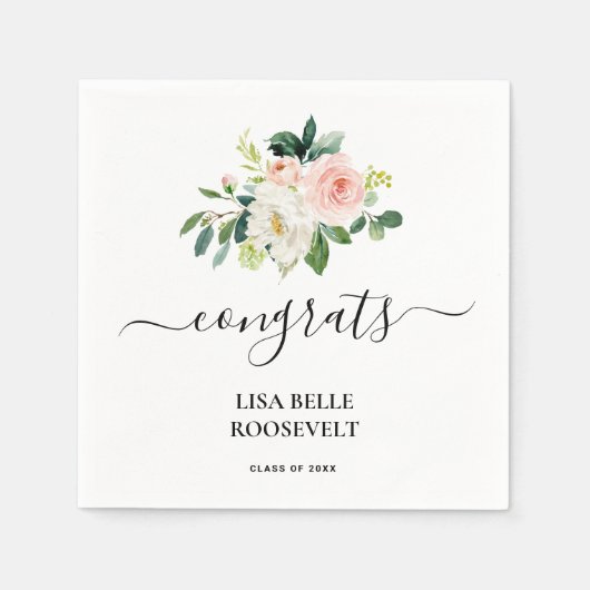 Serviette En Papier Graduation Rose Blush Girl (Devant)