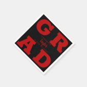 Serviette En Papier Graduation rouge et noir écarlate (Coin)