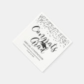 Serviette En Papier Graduation Silver Confetti CONGRATS GRAD Nom (Coin)