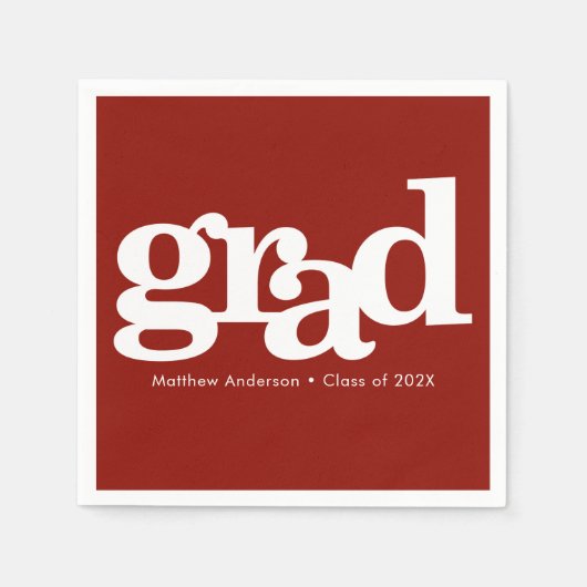 Serviette En Papier Graduation simple moderne audacieuse typographie b (Devant)