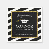 Serviette En Papier Graduation sur mesure Gold Parties scintillant Gra (Devant)