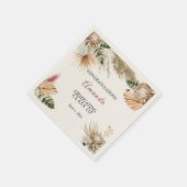 Serviette En Papier Graduation Tropical Pompas Grass Banana Feuilles (Coin)