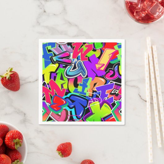 Serviette En Papier Graffiti (En situation)