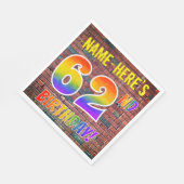 Serviette En Papier Graffiti arc-en-ciel Look 62E ANNIVERSAIRE! + Nom (Coin)