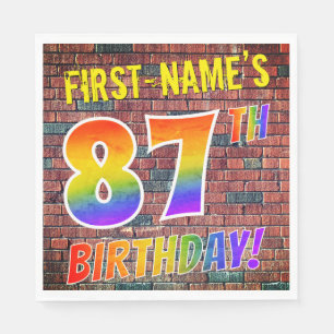 Serviette En Papier Graffiti arc-en-ciel Look 87E ANNIVERSAIRE! + Nom 