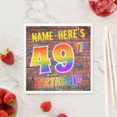 Serviette En Papier Graffiti Arc-en-ciel Regard 49 ANS ! + Nom personn (En situation)