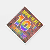 Serviette En Papier Graffiti arc-en-ciel Regardez 10ÈME ANNIVERSAIRE!  (Coin)