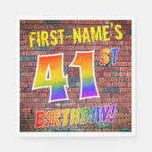 Serviette En Papier Graffiti Arc en ciel Regardez 41E ANNIVERSAIRE ! + (Devant)