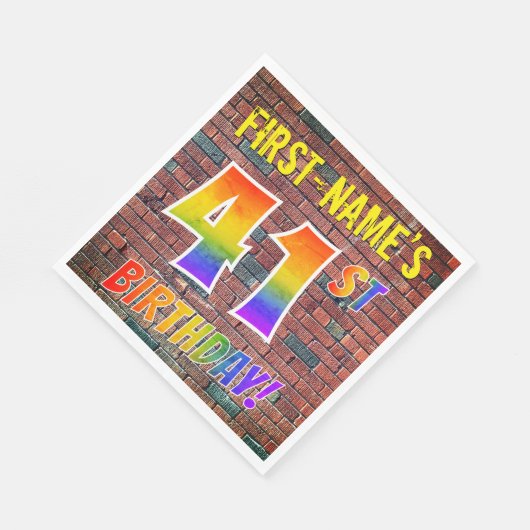 Serviette En Papier Graffiti Arc en ciel Regardez 41E ANNIVERSAIRE ! + (Coin)