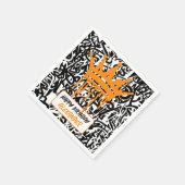 Serviette En Papier Graffiti Couronne Noir Orange Joyeux anniversaire (Coin)