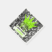 Serviette En Papier Graffiti Couronne noir vert heureux anniversaire (Coin)
