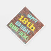 Serviette En Papier Graffiti muraux de briques inspiré 18e anniversair (Coin)