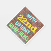 Serviette En Papier Graffiti muraux de briques inspiré 22ème anniversa (Coin)