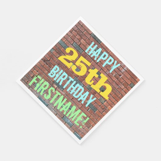 Serviette En Papier Graffiti muraux de briques inspiré 25e anniversair (Coin)