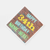 Serviette En Papier Graffiti muraux de briques inspiré 34ème anniversa (Coin)