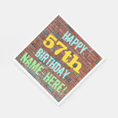 Serviette En Papier Graffiti muraux de briques inspiré 57ème anniversa (Coin)