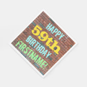 Serviette En Papier Graffiti muraux de briques inspiré 59e anniversair (Coin)