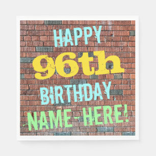 Serviette En Papier Graffiti muraux de briques inspiré 96e anniversair