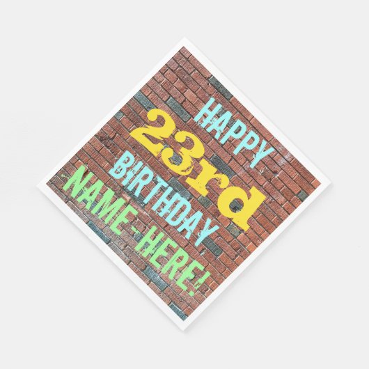 Serviette En Papier Graffiti muraux en briques inspiré 23ème anniversa (Coin)