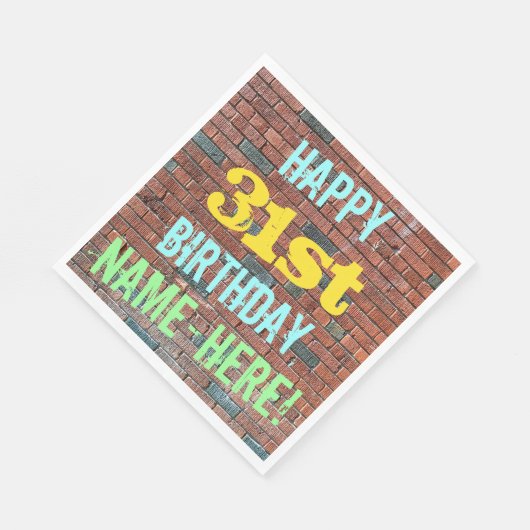 Serviette En Papier Graffiti muraux en briques inspiré 31ème anniversa (Coin)