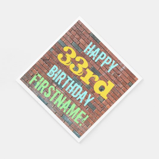 Serviette En Papier Graffiti muraux en briques inspiré 33ème anniversa (Coin)