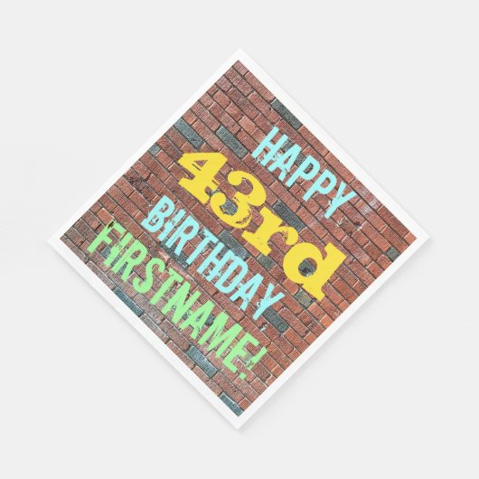 Serviette En Papier Graffiti muraux en briques inspiré 43ème anniversa (Coin)