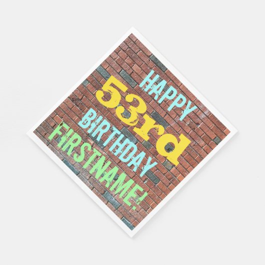 Serviette En Papier Graffiti muraux en briques inspiré 53ème anniversa (Coin)